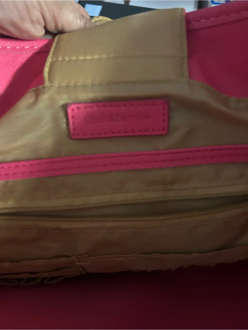 croft & barrow Hot Pink Tote Bag with Gold Hardware